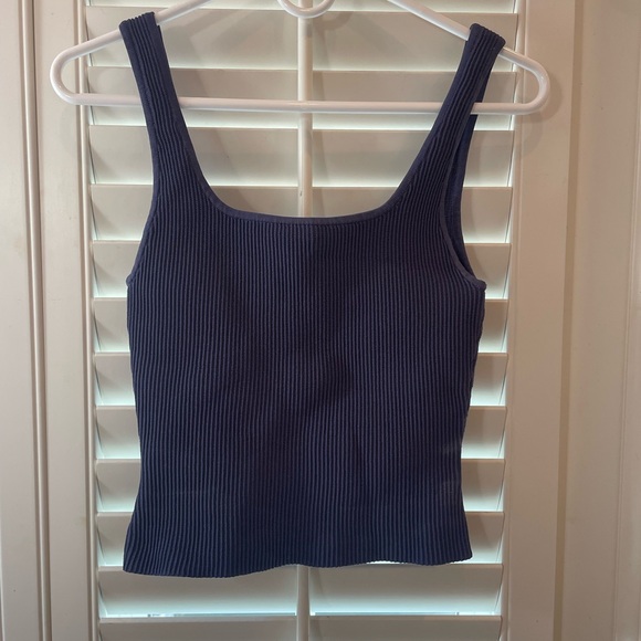 Babaton Tops - Aritzia Babaton Deep Blue Ribbed Tank Top